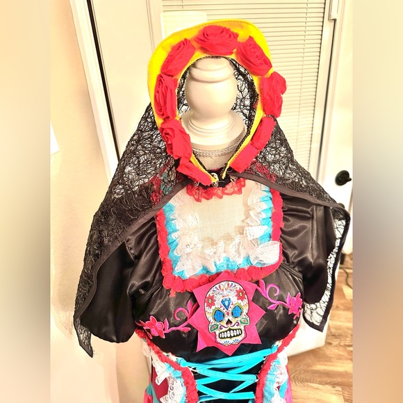 CATRINA Day if the Dead Halloween Costume Dress Adult Plus Size XL NWT - Picture 13 of 15